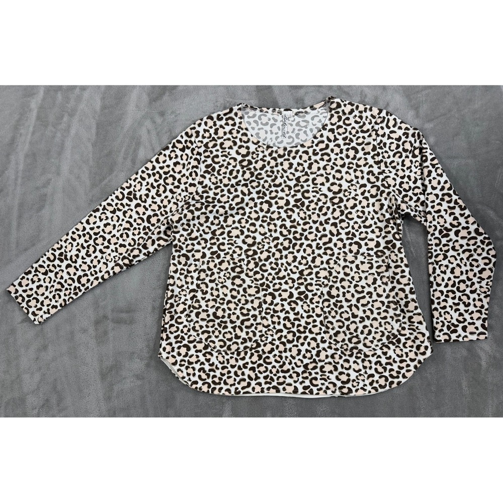 Lulu B Top Womens L Buttery Soft Y2K Cheetah Leopard Print Patch Pockets Texture